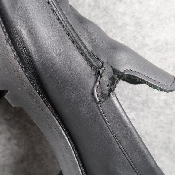 Banana Republic Shoes Mens 10 Loafer Slip On Black Leather Moc Toe Classic Italy - Picture 10 of 16